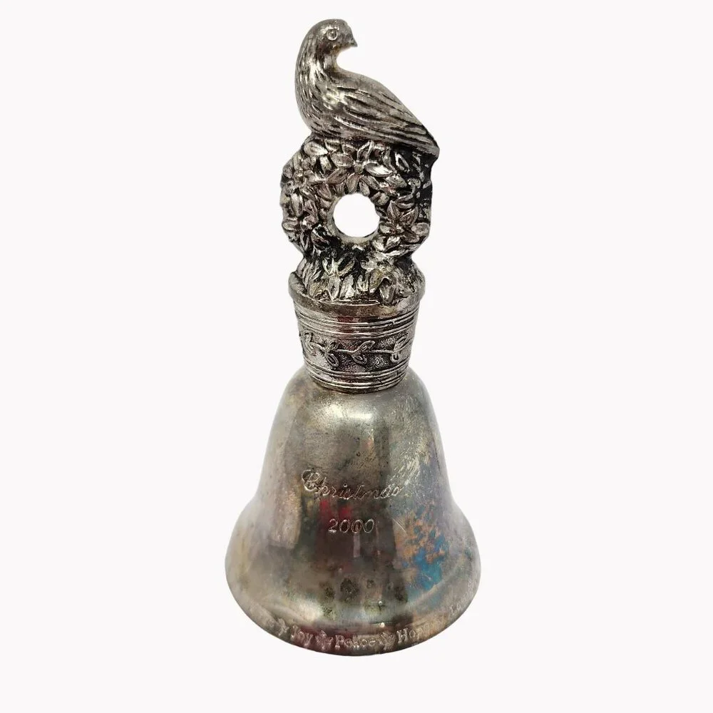 Madison Avenue Christmas Bell 2000 Silver Plated Making Spirits Bright Collector